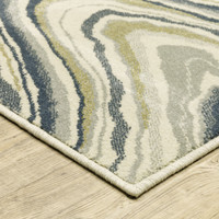 Branson Ivory & Blue Abstract Rug, view 4