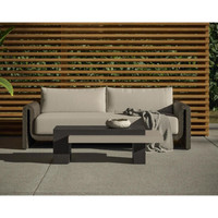 Herriot Dark Brown & Grey Concrete Coffee Table - Table Top View | Bone & Brass