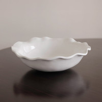 Vida Havana Large Pasta Bowl (White) - Bowl Top View | Bone & Brass