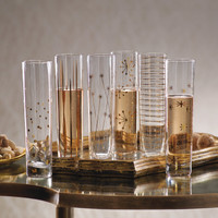 Centuri Golden Decal Champagne Glasses, Set of 6 - Glass Detail | Bone & Brass