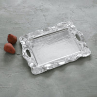 Vento Rebecca Large Rectangular Tray Handles - Tray Side View | Bone & Brass