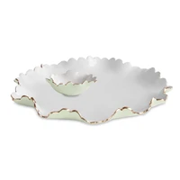 Encanto Colette Large Chip Dip (Pistachio White) | Bone & Brass