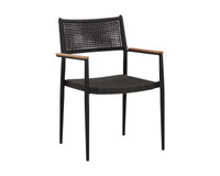 Nava Stackable Dining Black Armchair