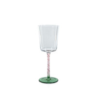Sachi Green & Pink White Wine Glasses, Set 6 | Bone & Brass