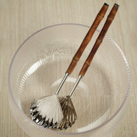 Colony Bamboo Nickel Server Set - Set Top View | Bone & Brass