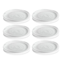Monte Carlo White Alabaster Dinner Plates, Set of 6 - Plate Side View | Bone & Brass