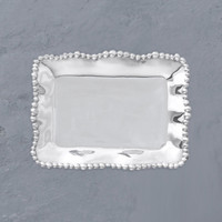Giftables Organic Pearl Rectangular Tray - Tray Top View | Bone & Brass