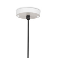 White gold Sigmund Pendant ceiling canopy with black cord.