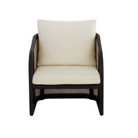 Palermo Natural Wicker, Charcoal & Cream Lounge Chair, view 7