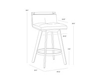 Arizona Swivel Milliken Cognac Counter Stool