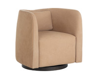 Emilie Swivel Nubuck Tan Leather Lounge Chair