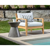 Astley Grey Concrete Hourglass Side Table - Table Side View | Bone & Brass