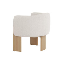 Trine Rustic Oak - Dove Cream Lounge Chair, view 3