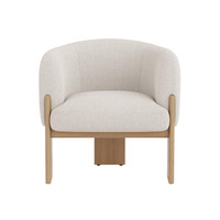 Trine Rustic Oak - Dove Cream Lounge Chair, view 5