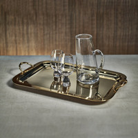 Azalea Gold Rectangular Serving Tray - Tray Detail | Bone & Brass