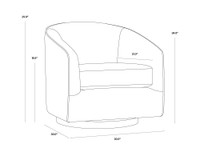 Hazel Swivel Gold - Deep Green Sky Lounge Chair