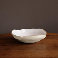 Encanto Nuevo Large Bowl (Cream White) - Bowl Top View | Bone & Brass