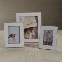 Nappa White & Gray Leather Photo Frame, view 6