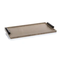 Bellecôte Mink Leather Serving Tray, Large | Bone & Brass