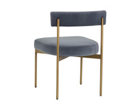 Seneca Antique Brass - Velvet Slate Dining Chair