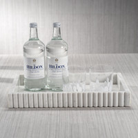 Calabria White Scalloped Vanity Marble Tray - Tray Top View | Bone & Brass