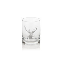 Stag Head Double Old Fashioned Glasses, Set 6 | Bone & Brass