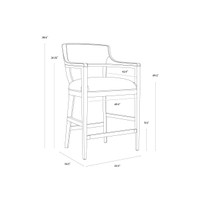 Brylea Brown - Shalimar Tobacco Leather Counter Stool, view 4