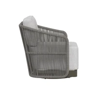 Allariz Swivel Warm Grey & Light Grey Outdoor Armchair, view 5