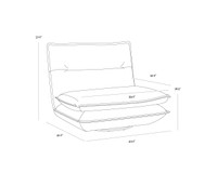 Colson Swivel Armless Torched Meringue Chair