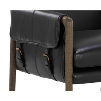 Mauti Dining Distressed Brown - Cortina Black Leather Armchair