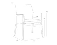 Bernadette Dining Bravo Cognac Armchair