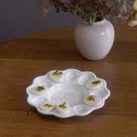White Deviled Egg Melamine Serving Platter, view 2