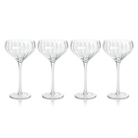 Madden Optic Cocktail Glasses, Set 4 - Glass Close Up | Bone & Brass