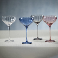 Madden Optic Cocktail Glasses, Set 4 - Glass View | Bone & Brass