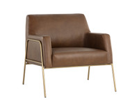 Cybil Vintage Caramel Leather Lounge Chair