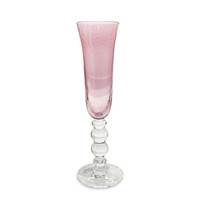 Pink Glass French Swirl Champagne Flute Set of 4 | Bone & Brass