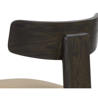 Horton Dark Brown - Sahara Sand Leather Dining Chair, view 3