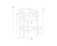 Mavia Ludlow Sesame Leather Counter Stool