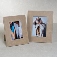 Bellecôte Mink Leather Photo Frame 5x7 - Frame Detail | Bone & Brass