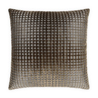 Luxury 24" x 24" Success decorative throw pillow with a textured brown and gray grid pattern.