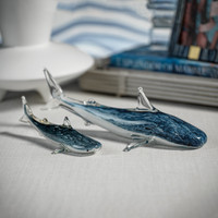 Blue Shark Decorative Glass Figurine - Figurine Close Up | Bone & Brass