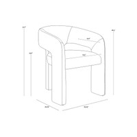 Isidore Dining Copenhagen Olive Armchair, view 3