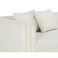 Kira 96" Modern Ivory Tweed Sofa – Sustainable Fabric, view 5