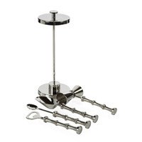 Silver Bamboo 5-Piece Bar Tool Set - Tool Set View | Bone & Brass