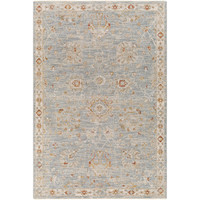 Avant Garde Blue & Light Beige traditional machine-woven rug with floral designs.