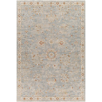 Avant Garde Blue & Light Beige Rug with traditional floral and medallion patterns, machine-woven polyester blend.