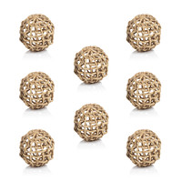 Water Hyacinth Twisted Decorative Balls, Set 8 - Alternate View | Bone & Brass