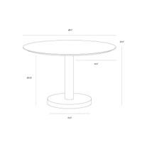 Monaco Gold - Grey Marble / Charcoal Grey - 48" Dining Table, view 6