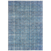 Sofia Blue & Brown Casual Rug with distressed traditional pattern, polyester chenille.