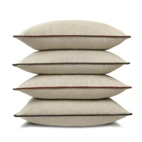 Ghent Red Trim Throw Pillow - Pillow Detail | Bone & Brass